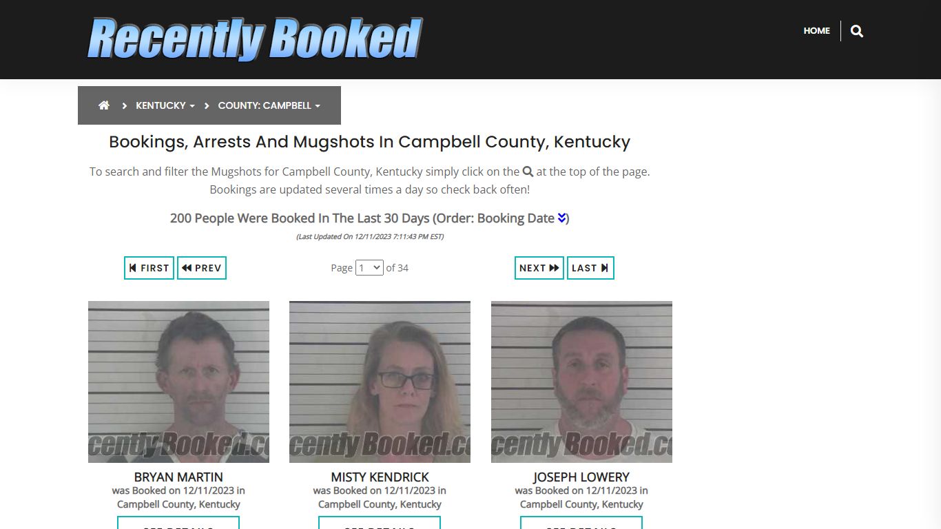 Bookings, Arrests and Mugshots in Campbell County, Kentucky